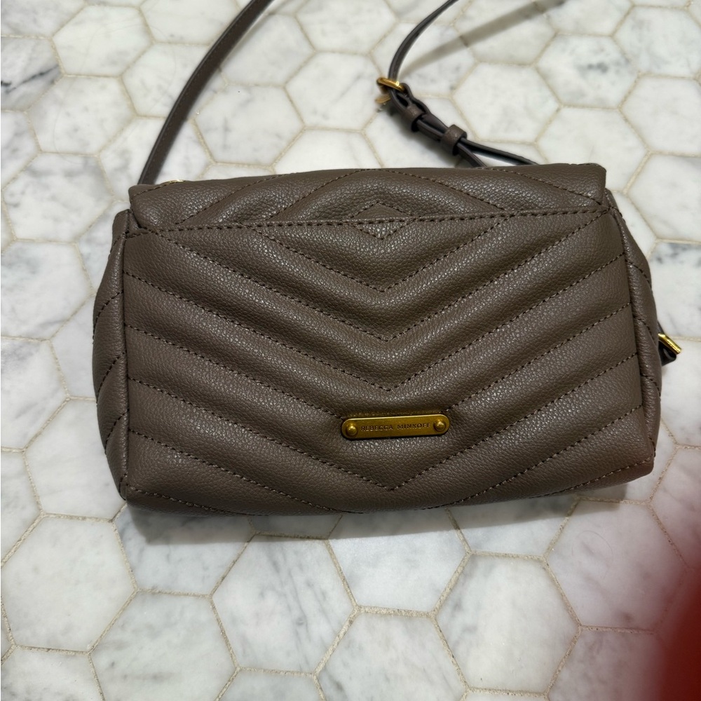 Rebecca Minkoff Edie quilted crossbody bag. Small size. Deep taupe. - Picture 4 of 5